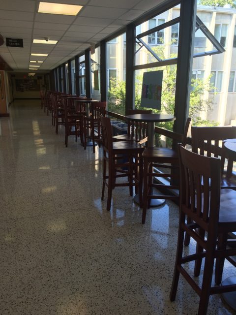 Bistro Tables Outside the Library