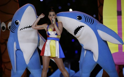 Katy Perry performs at the Super Bowl Halftime Show. Photo from Business Insider