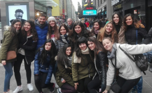 Exchange students from Don Fadrique in New York City. Photo by Leyre Pérez Quiroz. 