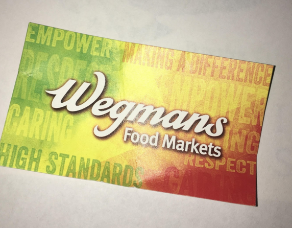 Wegmans application card. Photo by Melanie Meisner.
