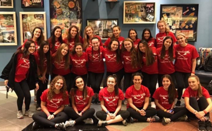 Team members on the trip pictured above. Top row left to right: Julia Feder, Shelby Pearlman, Julia Kreusch, Kaitlyn Chiodi, Sophie Hoffman, Katelyn Desautels, Molly Balsamides, Allison Ernest.
Middle row left to right: Daniela Vargas, Madison Foley, Maxx Wexler, Samantha Cohen, Erica Butler, Paulina DiMassimo, Caitlin Ernest, Arianna Lee, Ally Greenberg, Amanda O’Brien. Bottom row left to right: Erica Noe, Danielle Esposito, Maggie Essner, Madison Gold, Jade Peterson, Alexa Otto. Photo by Maddy Gold. 
