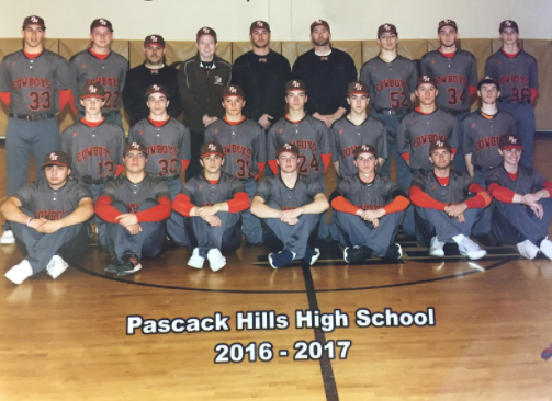 Anthony Cieszko, (bottom, third from the right), and Christian Piantino (top, third from the right) will both be playing baseball in college. Photo by Julian Bulzomi. 