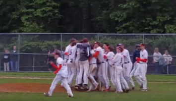 The boys running in for a group celebration. 
Credit: @PHHS_Principal on Twitter 
