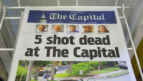 Photo Credit: Getty Images
A photo of the Capital Gazette publishing a newspaper the day after the shooting about the victims and tragedy.