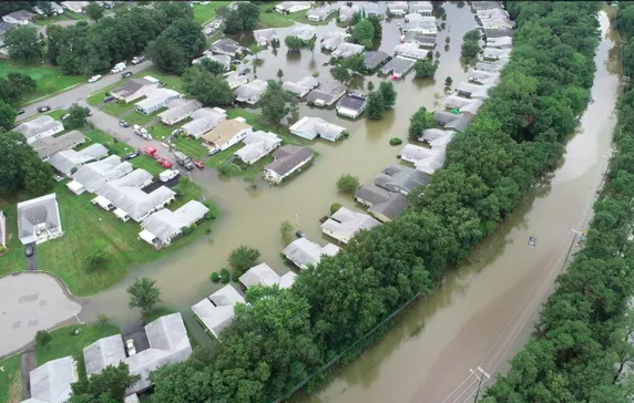 Aerial shot of the damage from the flash floods in Brick Township.
Photo taken from News 12 New Jersey website
