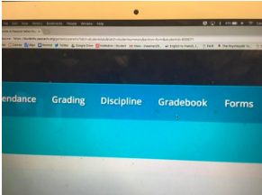 The gradebook tab on a student’s Genesis account, as pictured above. 