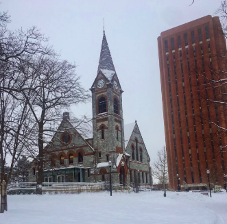 UMass Amherst in the snow. 
Photo by Liana Gudin
