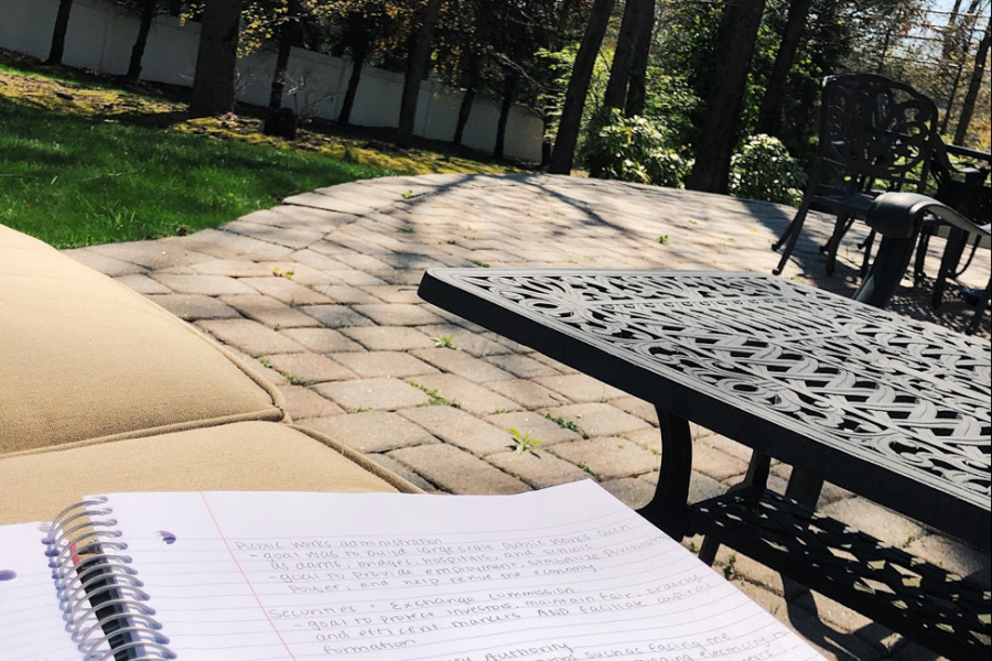 Going outside while doing schoolwork could be a nice change of pace and could in a way be more productive.