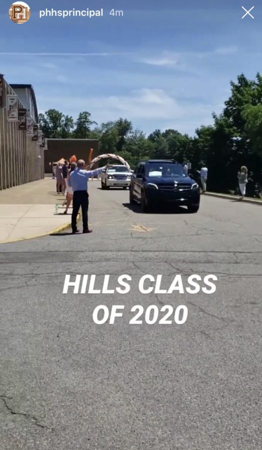 The Class of 2020 graduates participates in a drive-by parade through Montvale and Hills' campus, where faculty cheer them on.