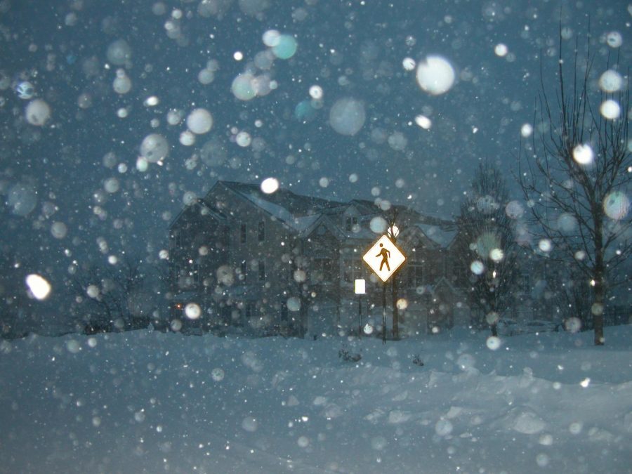 Snow falls in Montvale during a major winter storm that impacted the area.
