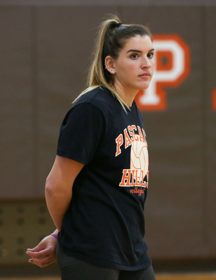 Pascack Hills volleyball coach in October 2019.