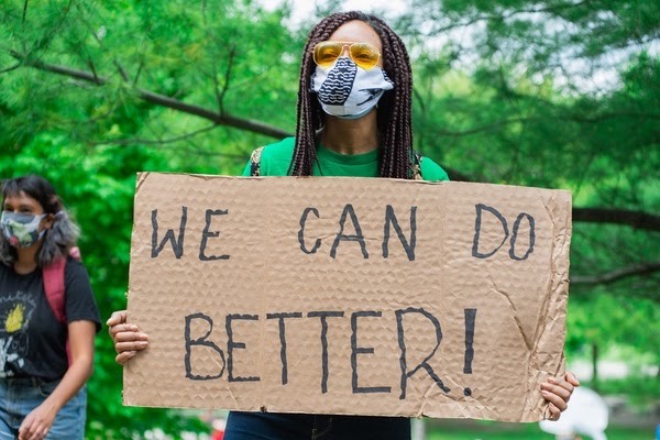 Black people and Black Lives Matter supporters engaged in peaceful protests to fight against systemic racism and lobby for Chauvin to be charged.  