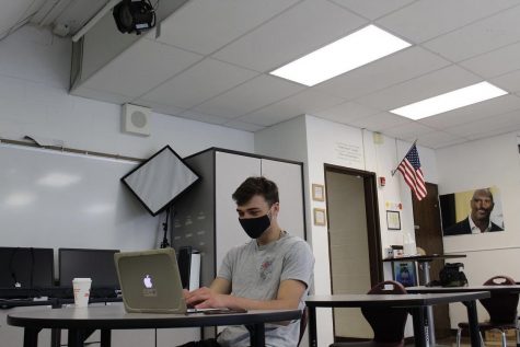 A Hills student during class in-person. 