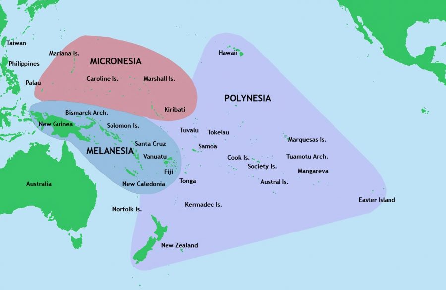 A partial map of the Pacific islands. 