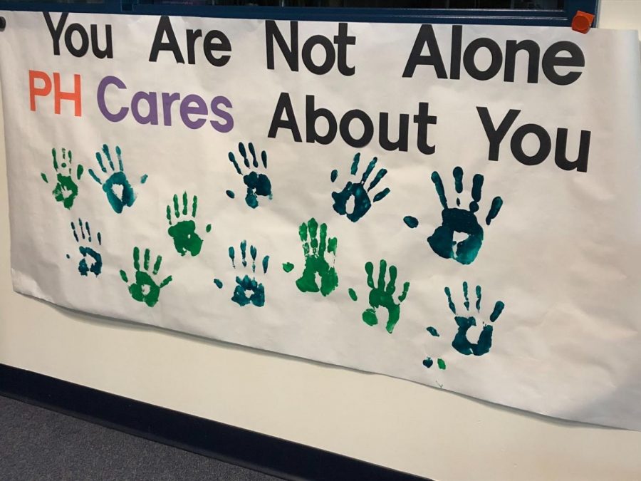 The PH Cares club recently organized a handprint activity to support people struggling with their mental health.