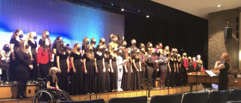 Students and faculty performing in the winter concert. 