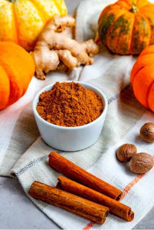 The truth is, pumpkin spice does not contain pumpkin. It is a blend of cinnamon, ginger, nutmeg, and allspice, and got its name because it is traditionally used to flavor pumpkin recipes. 
