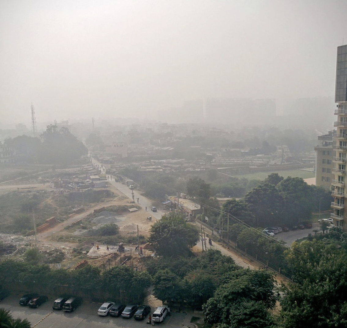 Air pollution in New Delhi, India.
