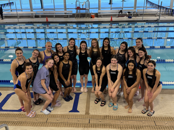 Pascack Girls Swim team at State semi-final meet 