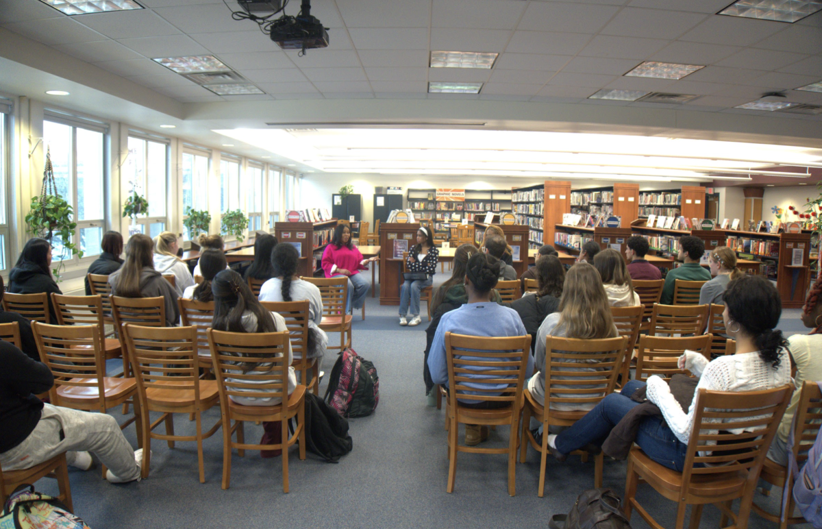 Hills students engage with guest speakers during an event hosted by the Black Student Union.